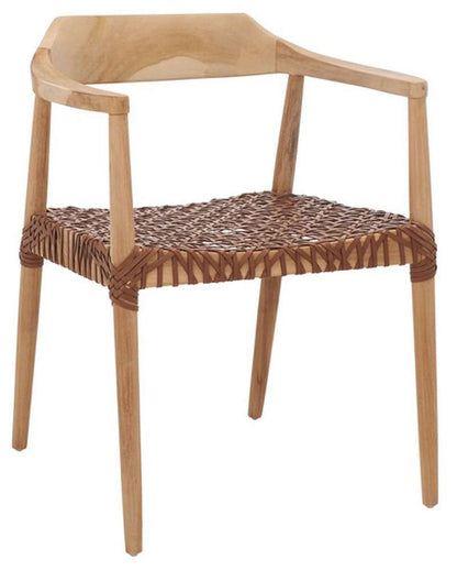 Safavieh - Munro Lther Woven Accent Chair - Natural - Light Honey - ACH1005D veiw 3