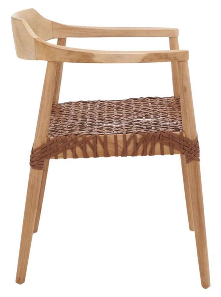 Safavieh - Munro Lther Woven Accent Chair - Natural - Light Honey - ACH1005D veiw 4