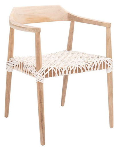 Safavieh - Munro Lther Woven Accent Chair - Natural - White - ACH1005A veiw 3