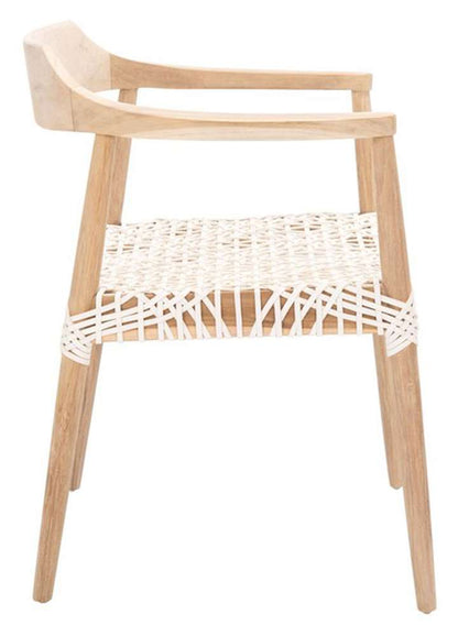 Safavieh - Munro Lther Woven Accent Chair - Natural - White - ACH1005A veiw 4