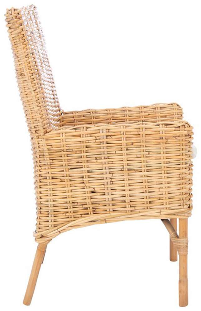 Safavieh - Nancy Rattan Acct Chair W/Cush - White - Natural - ACH6518B veiw 3