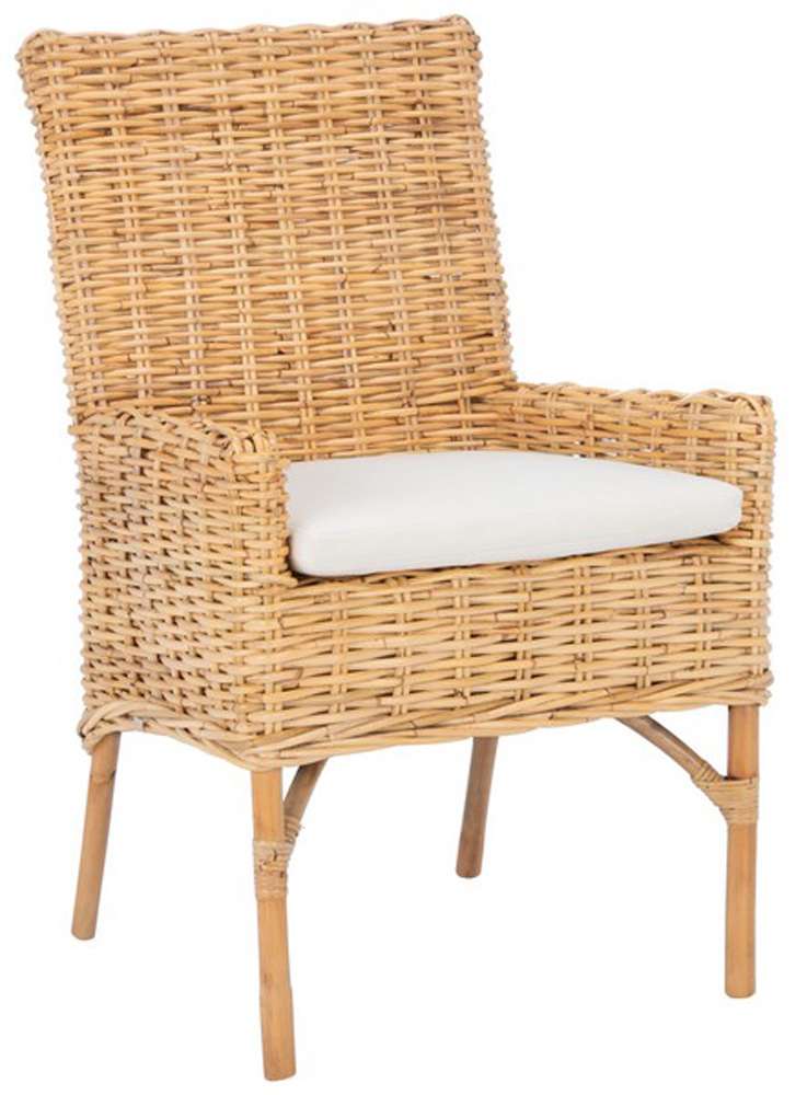 Safavieh - Nancy Rattan Acct Chair W/Cush - White - Natural - ACH6518B veiw 4