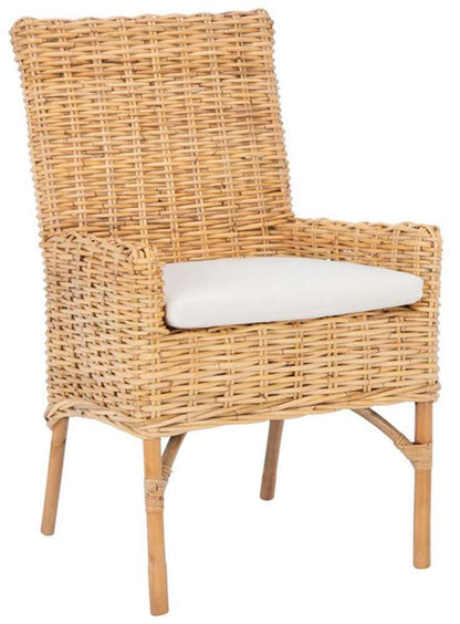Safavieh - Nancy Rattan Acct Chair W/Cush - White - Natural - ACH6518B veiw 4