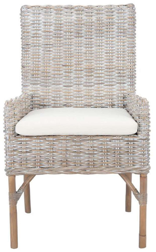 Safavieh - Nancy Rattan Acct Chair W/Cush - White - Grey White Wash - ACH6518A veiw 1