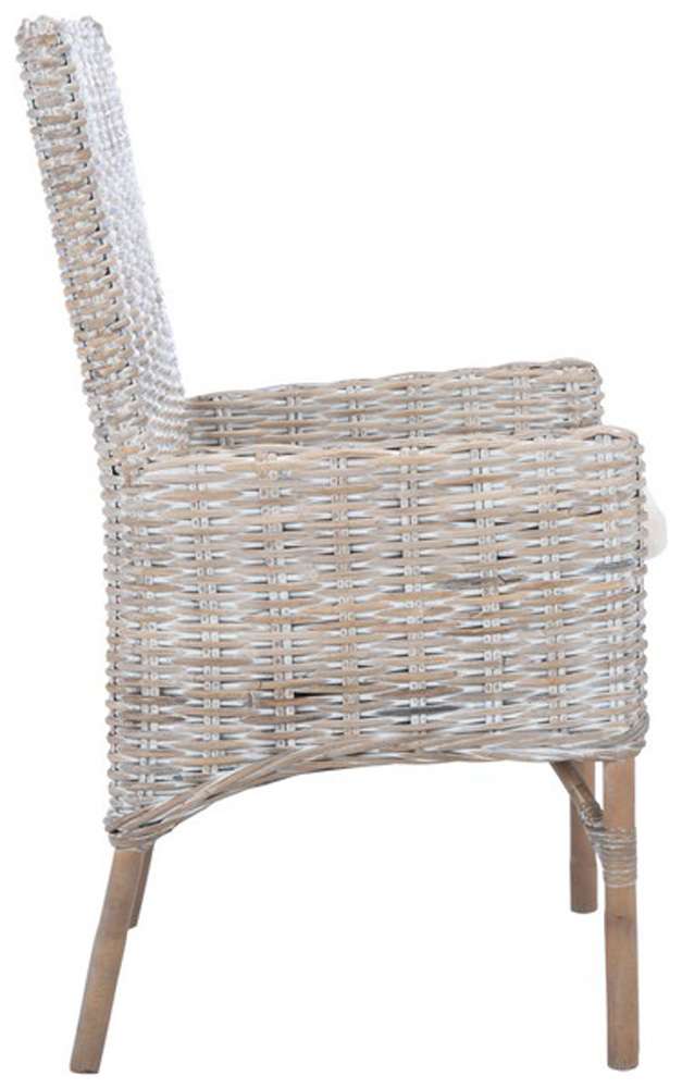 Safavieh - Nancy Rattan Acct Chair W/Cush - White - Grey White Wash - ACH6518A veiw 3