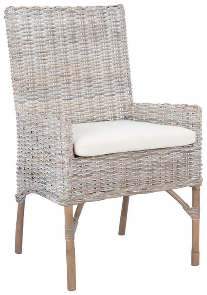 Safavieh - Nancy Rattan Acct Chair W/Cush - White - Grey White Wash - ACH6518A veiw 4