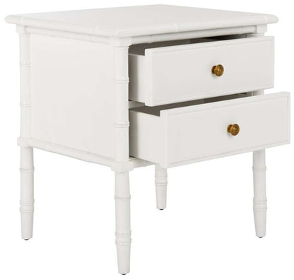 Safavieh - Niah 2 Drawer Nightstand - White - Gold - NST3501B veiw 4