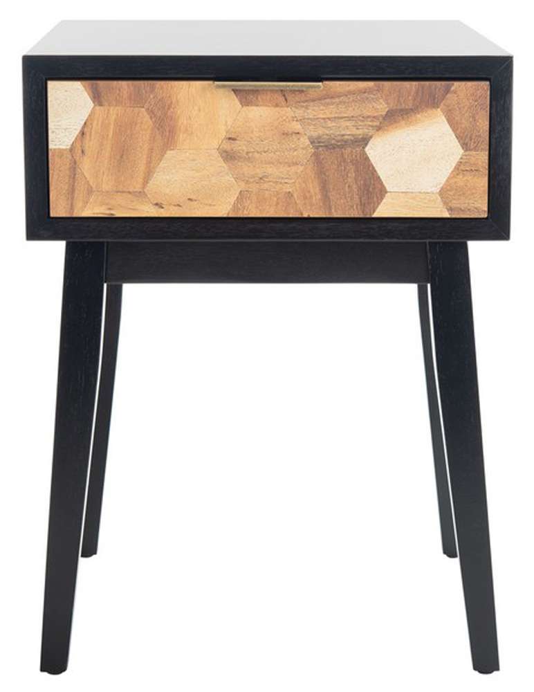 Safavieh - Nilo 1 Drawer Accent Table - Black - Natural - ACC6600B veiw 1
