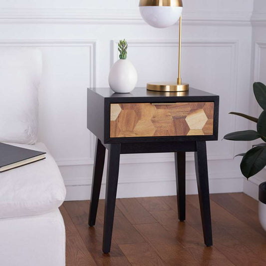 Safavieh - Nilo 1 Drawer Accent Table - Black - Natural - ACC6600B veiw 2