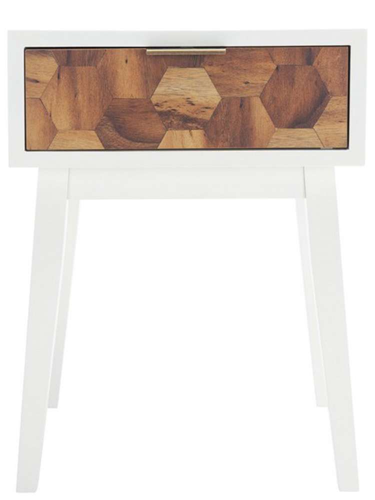 Safavieh - Nilo 1 Drawer Accent Table - White - Natural - ACC6600A veiw 1
