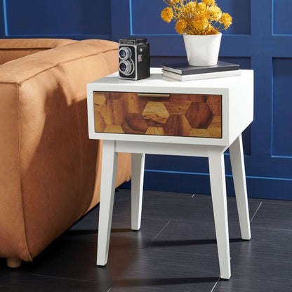 Safavieh - Nilo 1 Drawer Accent Table - White - Natural - ACC6600A veiw 3