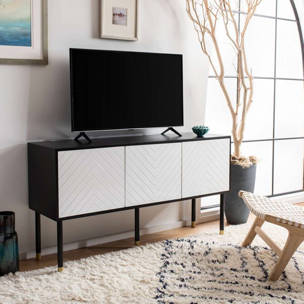 Safavieh - Oakley Media Stand - Black - White - MED2201B veiw 2