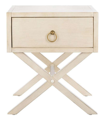 Safavieh - Odilia 1 Drawer Nightstand - Antique - White - NST9200B veiw 1
