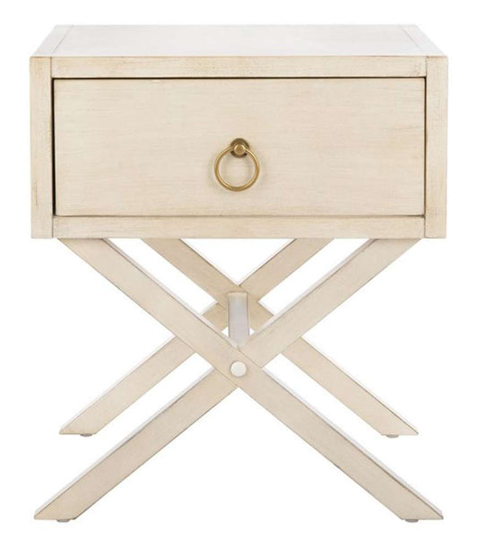Safavieh - Odilia 1 Drawer Nightstand - Antique - White - NST9200B veiw 1