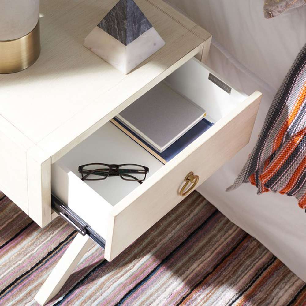 Safavieh - Odilia 1 Drawer Nightstand - Antique - White - NST9200B veiw 2