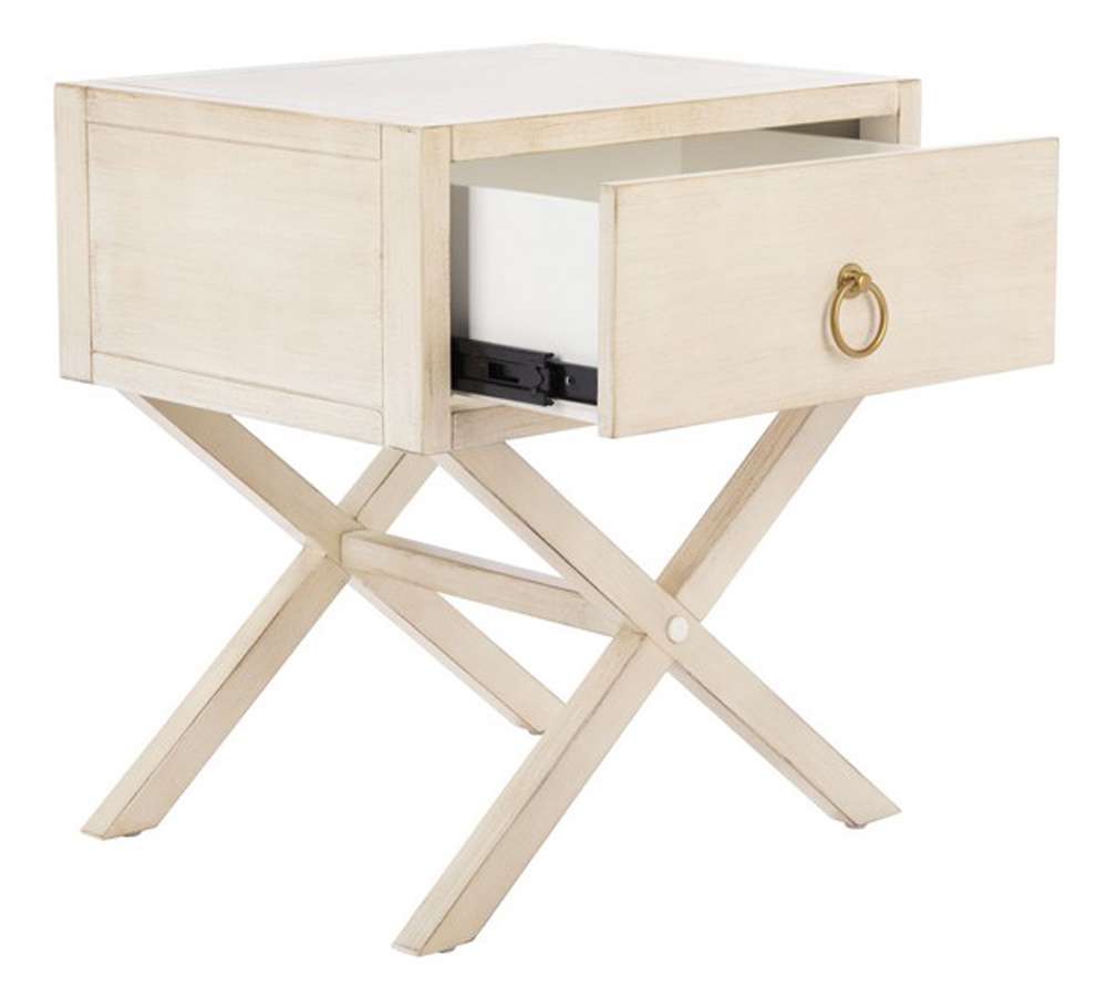 Safavieh - Odilia 1 Drawer Nightstand - Antique - White - NST9200B veiw 4