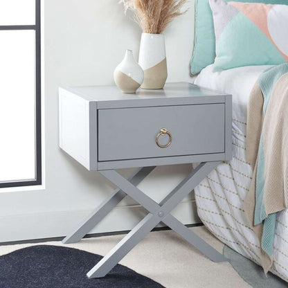 Safavieh - Odilia 1 Drawer Nightstand - Grey - NST9200D veiw 3