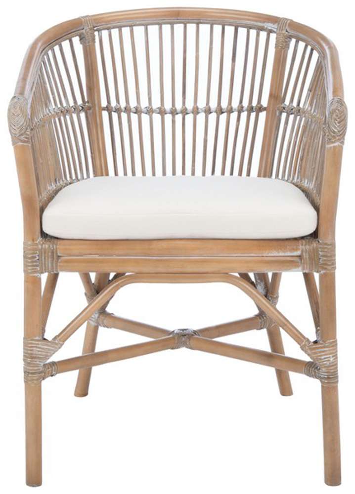 Safavieh - Olivia Rttn Acct Chair W/Cush - White - Grey White Wash - ACH6516B veiw 1