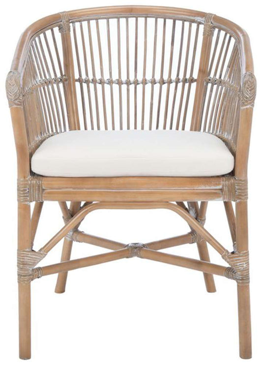 Safavieh - Olivia Rttn Acct Chair W/Cush - White - Grey White Wash - ACH6516B veiw 1