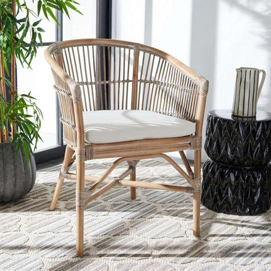 Safavieh - Olivia Rttn Acct Chair W/Cush - White - Grey White Wash - ACH6516B veiw 2