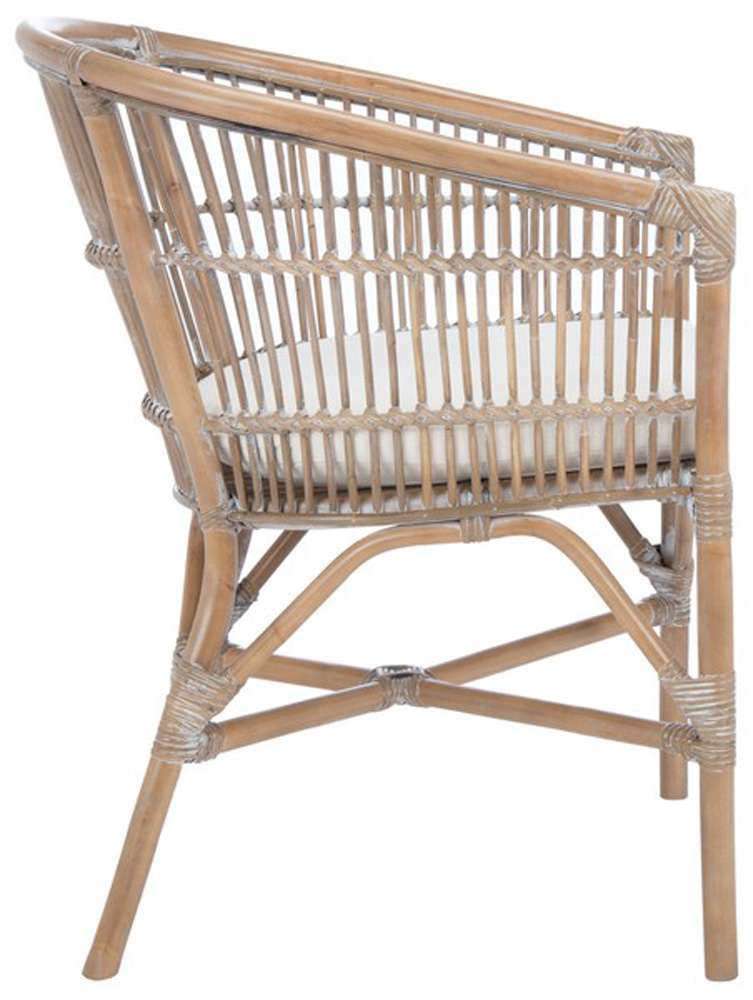 Safavieh - Olivia Rttn Acct Chair W/Cush - White - Grey White Wash - ACH6516B veiw 3