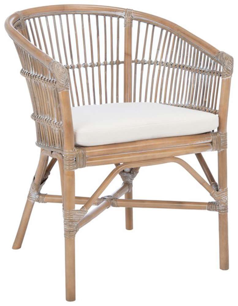 Safavieh - Olivia Rttn Acct Chair W/Cush - White - Grey White Wash - ACH6516B veiw 4