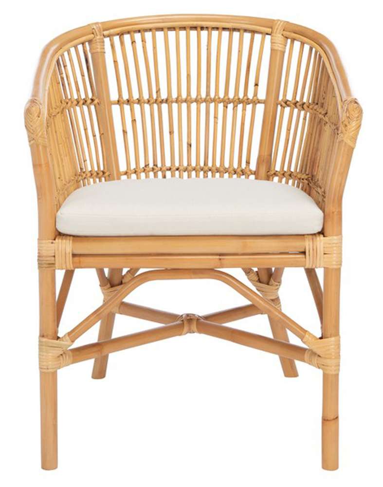Safavieh - Olivia Rttn Acct Chair W/Cush - White - Natural - ACH6516A veiw 1