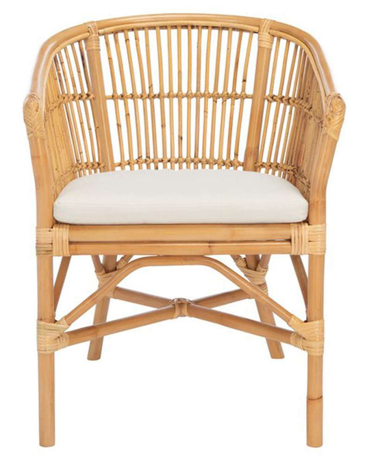 Safavieh - Olivia Rttn Acct Chair W/Cush - White - Natural - ACH6516A veiw 1