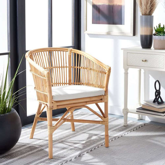 Safavieh - Olivia Rttn Acct Chair W/Cush - White - Natural - ACH6516A veiw 2