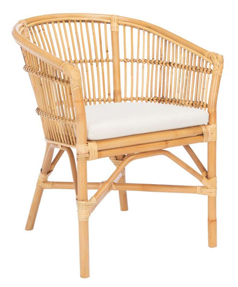 Safavieh - Olivia Rttn Acct Chair W/Cush - White - Natural - ACH6516A veiw 3
