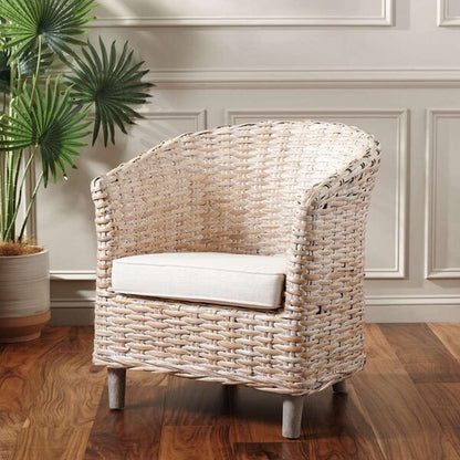 Safavieh - Omni Barrel Chair - White - White Washed - FOX6501E veiw 2