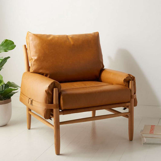 Safavieh - Oslo Mid Century Arm Chair - Caramel - Natural - ACH4509A veiw 2