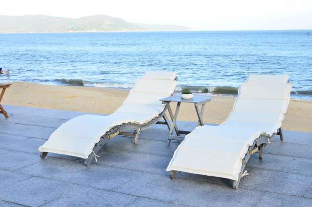 Safavieh - Pacifica 3 Piece Lounge Set - Grey - Beige - PAT7020E veiw 1