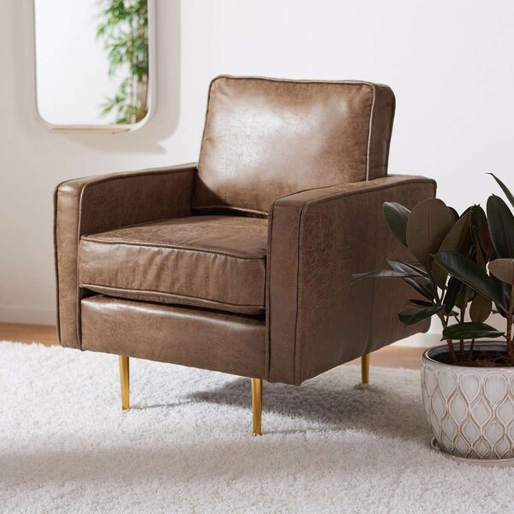 Safavieh - Paityn Accent Chair - Brown - Gold - ACH2000A veiw 2