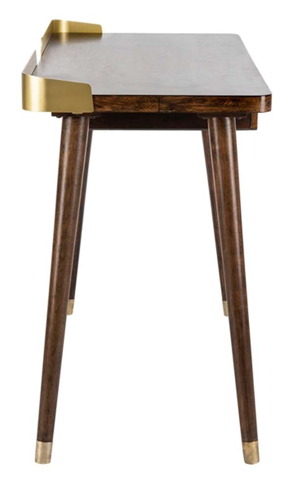 Safavieh - Parker 1 Drawer Desk - Walnut - Gold - DSK6400A veiw 4