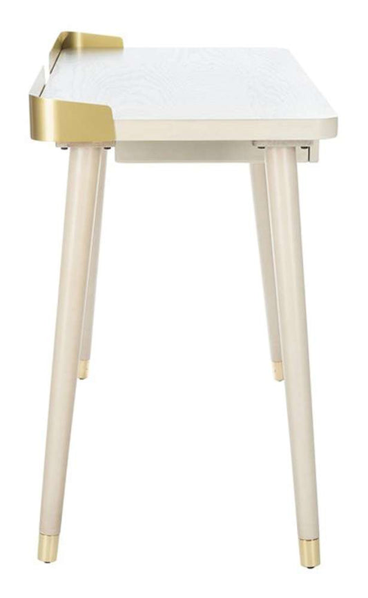 Safavieh - Parker 1 Drawer Desk - White Washed - Gold - DSK6400B veiw 1