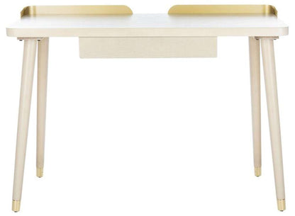 Safavieh - Parker 1 Drawer Desk - White Washed - Gold - DSK6400B veiw 3