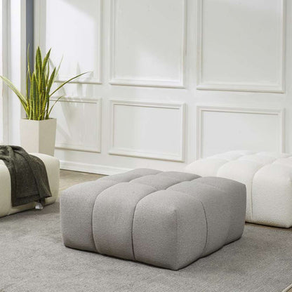 Safavieh - Petryna Boucle Tufted Ottoman - Grey - SFV4823C veiw 2