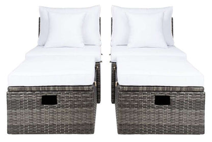 Safavieh - Pramla Outdoor Sette With Otto - Grey Brown - White - PAT7515C veiw 2