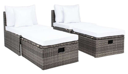 Safavieh - Pramla Outdoor Sette With Otto - Grey Brown - White - PAT7515C veiw 5