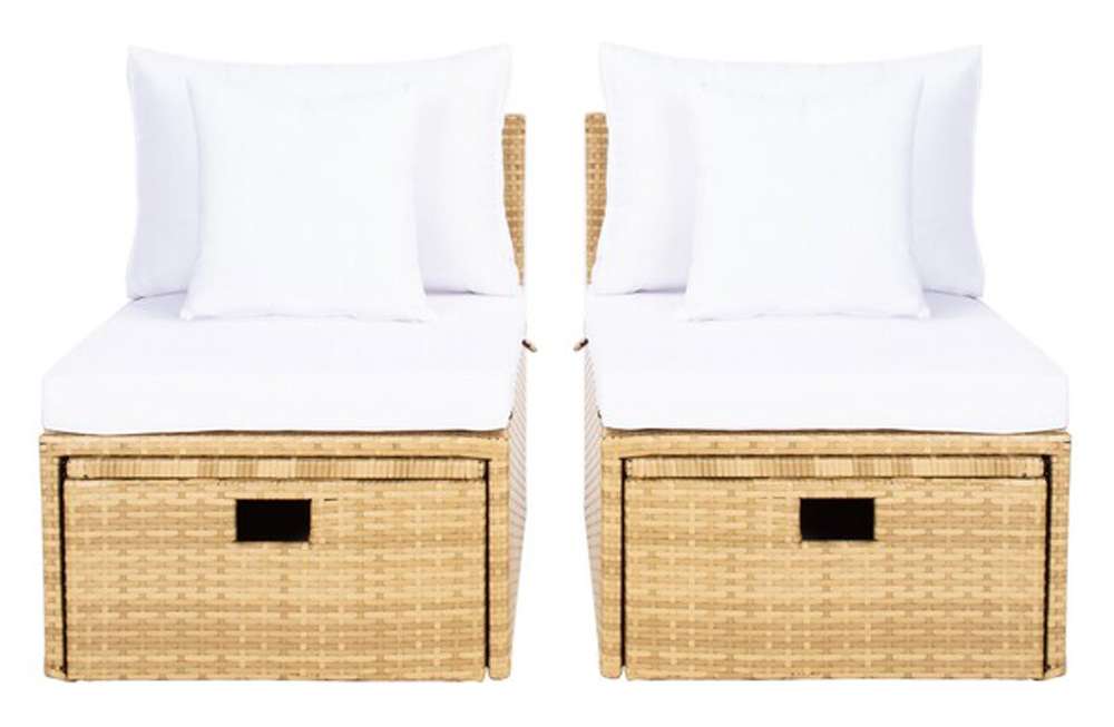 Safavieh - Pramla Outdoor Sette With Otto - Natural - White - PAT7515D veiw 3