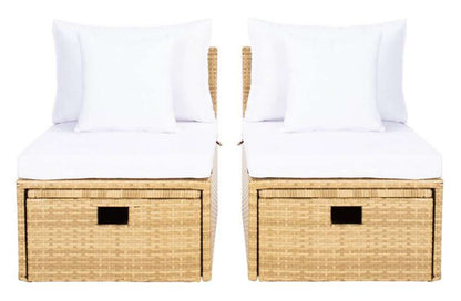 Safavieh - Pramla Outdoor Sette With Otto - Natural - White - PAT7515D veiw 3