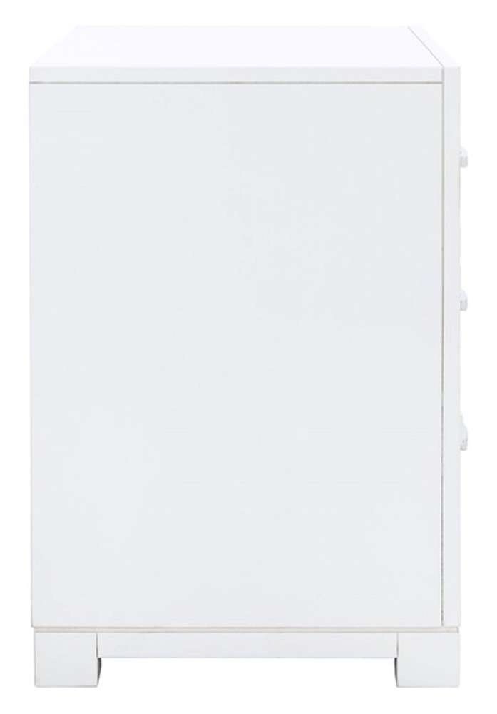 Safavieh - Raina Three Drawer Nightstand - White - Silver - FOX6278F veiw 3