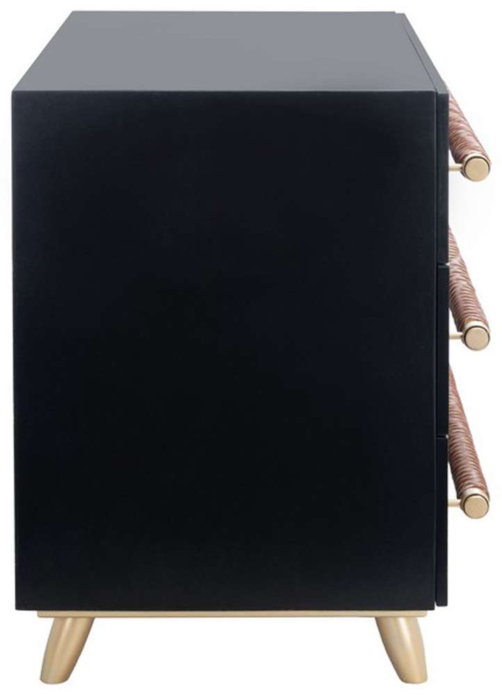 Safavieh - Raquel 3 Drawer Chest - Black - Gold - CHS6602B veiw 3
