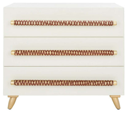 Safavieh - Raquel 3 Drawer Chest - White - Gold - CHS6602C veiw 1