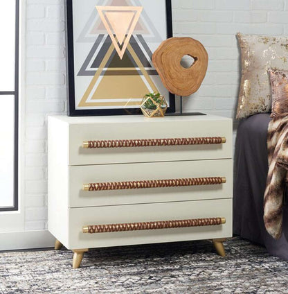 Safavieh - Raquel 3 Drawer Chest - White - Gold - CHS6602C veiw 3