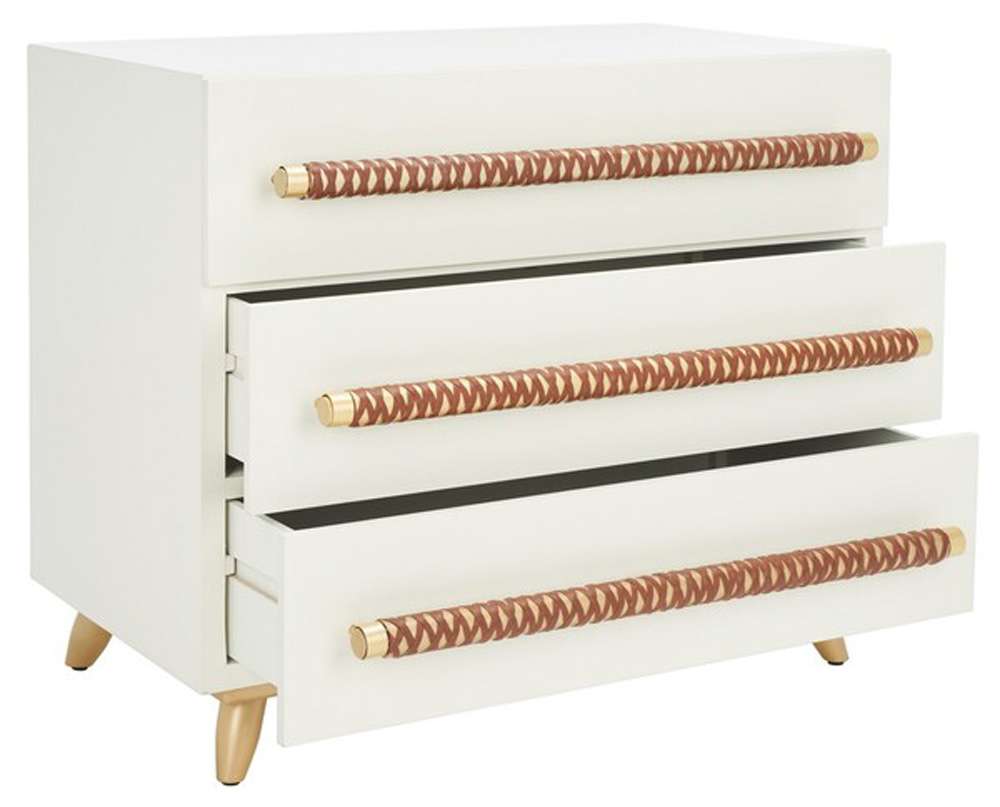 Safavieh - Raquel 3 Drawer Chest - White - Gold - CHS6602C veiw 4