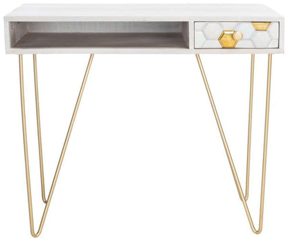 Safavieh - Raveena Desk - White Washed - Brass - DSK9002C veiw 1
