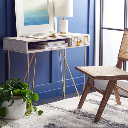 Safavieh - Raveena Desk - White Washed - Brass - DSK9002C veiw 3