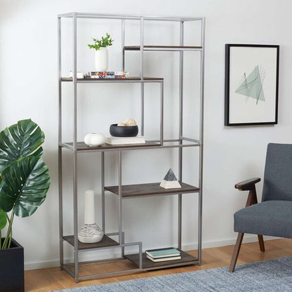 Safavieh - Rege 7 Shelf Etagere - Cocoa Walnut - Silver - ETG6402B veiw 2
